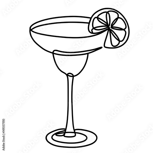 Margarita one line art drawing 