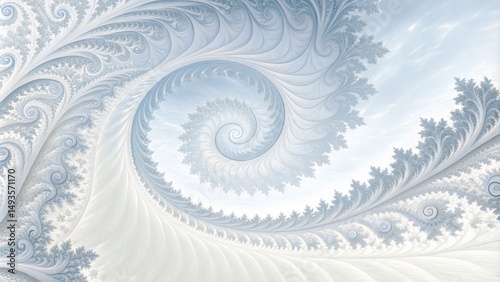 Pale Blue Fractal Spiral Ab...