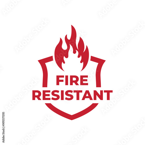 Fireproof icon. Fire resistant icon sign vector illustration.