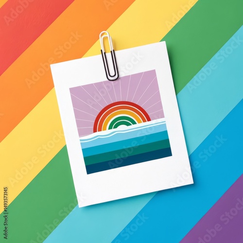 Rainbow Print on Colorful B...