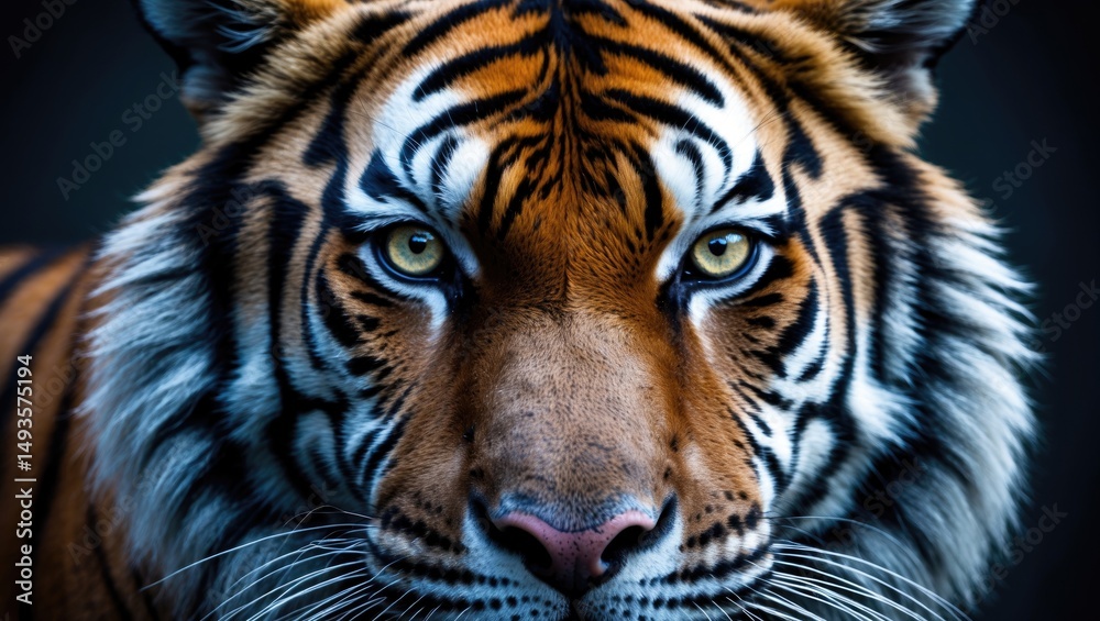 Obraz premium Tiger faces with intense eyes.