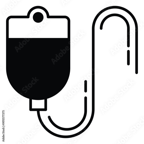 Intravenous Therapy Vector Icon Indicating Fluid Administration
