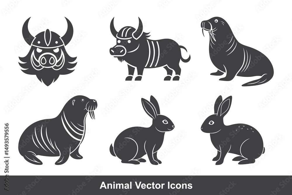 Obraz premium Set Animals icon vector file 