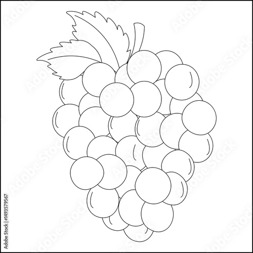 Grapes coloring page for kids