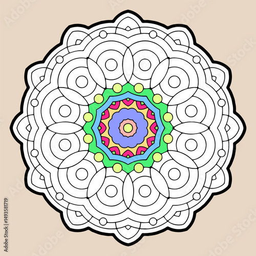 Black and white elegant template, mandala stencil suitable for laser cutting metal, wood carving, coloring, stained glass. Isolated. Patterns and ornaments of the East, Asia, India, Mexico, Aztec