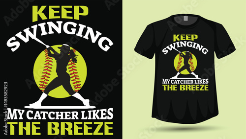Softball t-shirt design graphic & vector

