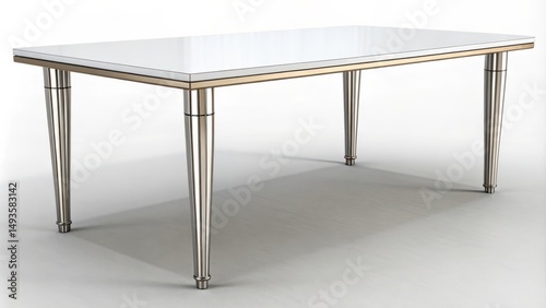 White Top Table with Chrome...