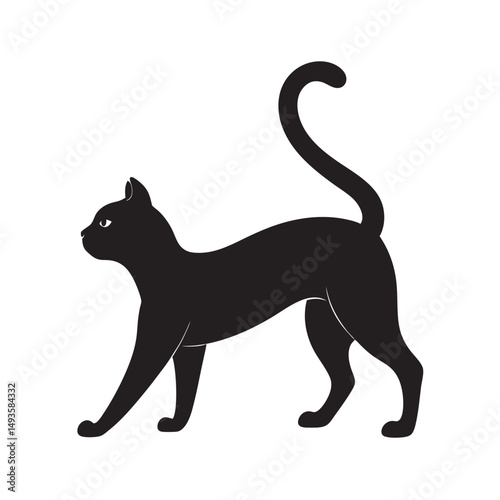 Bengal Cat Stretching After Nap Silhouette