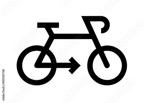 Minimalist Black and White Bicycle Illustration, Simple Line Art Vector Graphic for Clean and Modern Graphic Design