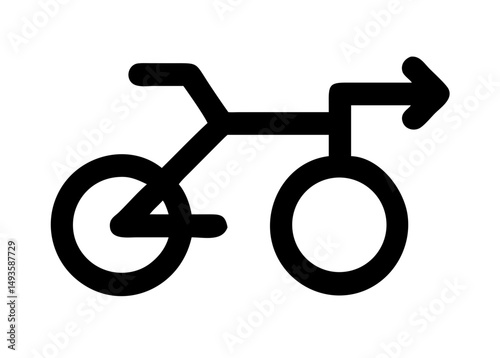 Minimalist Black and White Bicycle Illustration, Simple Line Art Vector Graphic for Clean and Modern Graphic Design photo