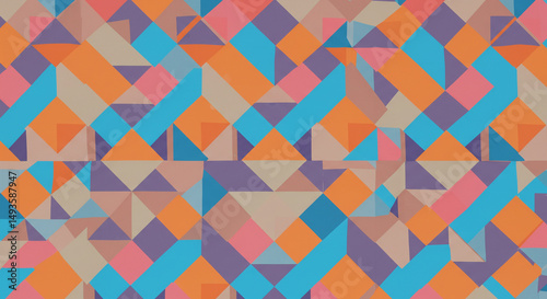 Wallpaper Mural Geometric seamless pattern background with colorful triangles and squares design Torontodigital.ca