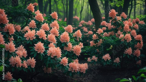 Azalea plants have been introduced in a wilderness area.