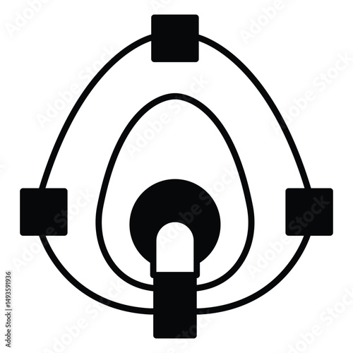 Ventilator Vector Icon Indicating Clinical Breathing Support