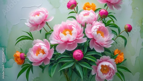Wallpaper Mural Peonies: Versatile for Background Use, Standalone Decor, Postcards, Wallpaper, and Printing Torontodigital.ca