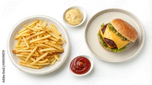 Burger and Fries Meal Chees...
