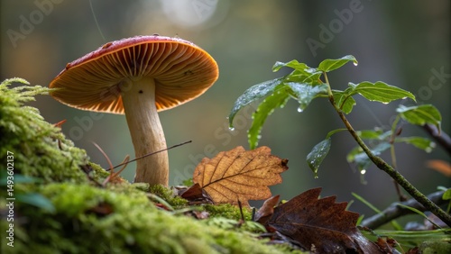 Dewy Mushroom Canopy Forest...