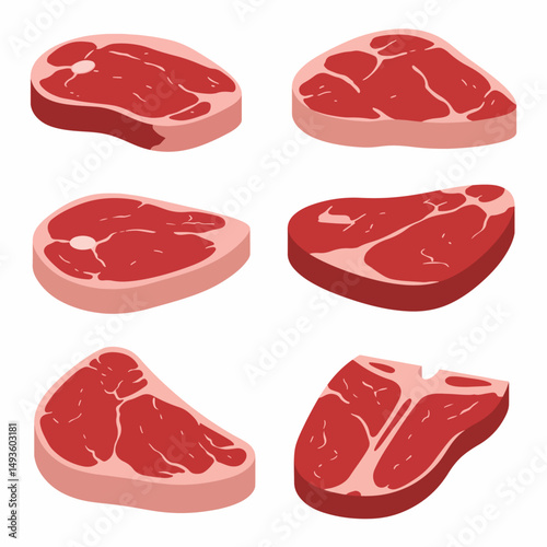 Raw steaks fresh beef cuts selection