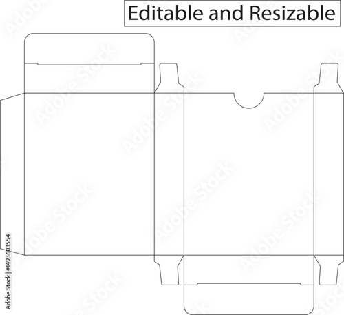 Dieline template, box template design, packaging design.