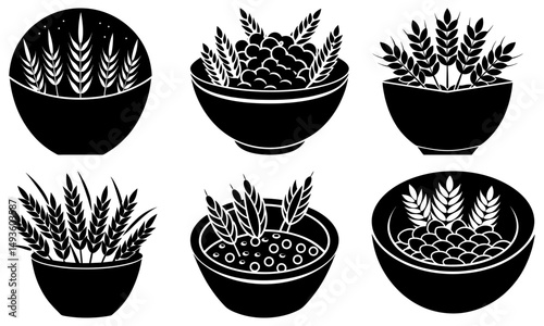 Cereal silhouette vector
