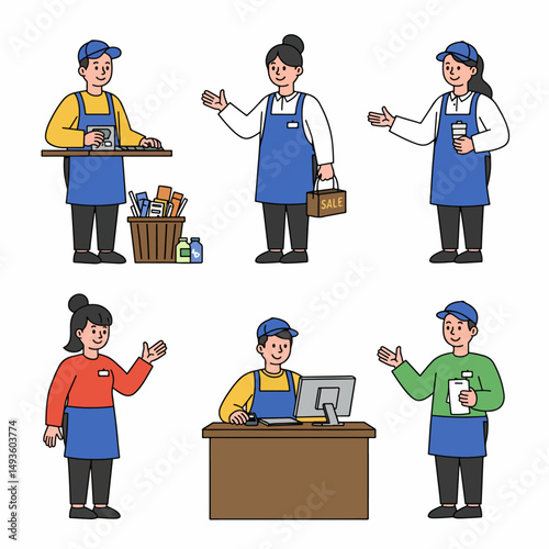 Shop workers customer service retail profession