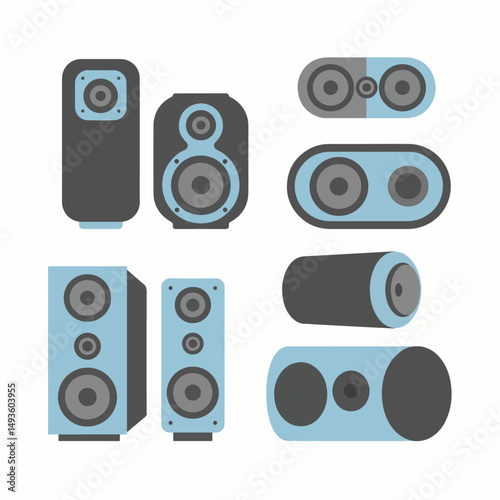 Speakers set for sound system audio equipment