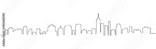 Minimalist black line art new york city skyline