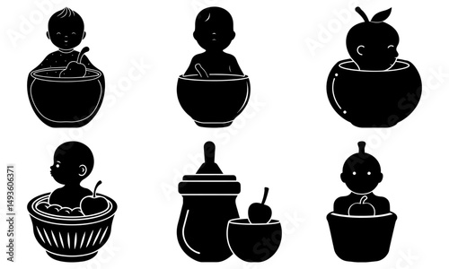 Baby Food silhouette vector