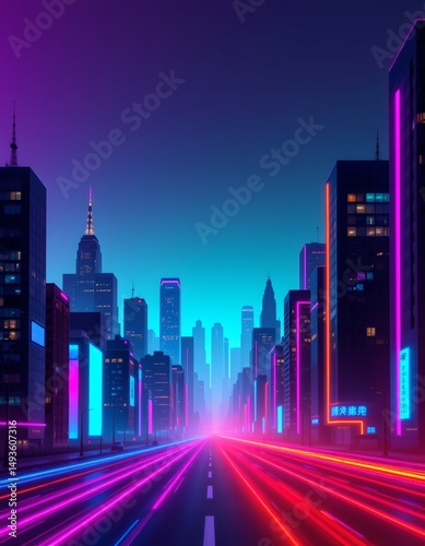 a neon city gradient background transitioning from a glowing violet to a neon teal, then to a deep onyx, and ending with a flickering neon red, with a smooth and futuristic blend.