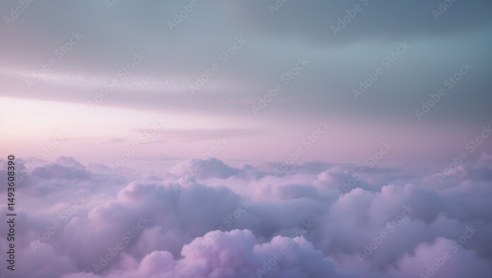 Obraz premium Calm heavens featuring soft pastel tones flowing through the clouds.