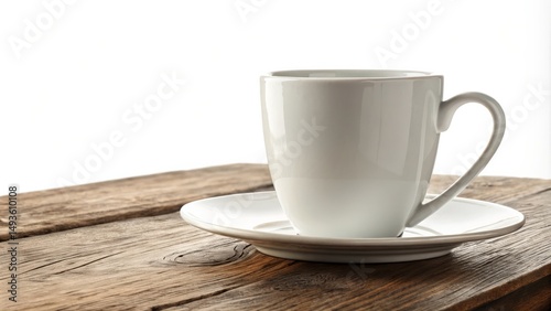 Minimalist White Cup on Rus...