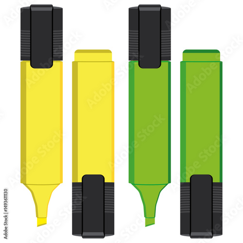 highlighter pen, Colorful marker pen.