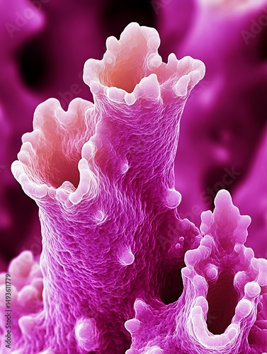 Detailed close-up of a vibrant, organic structure