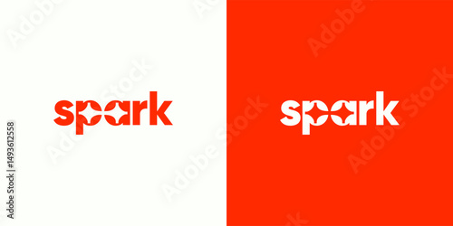 spark logo design unique negative space