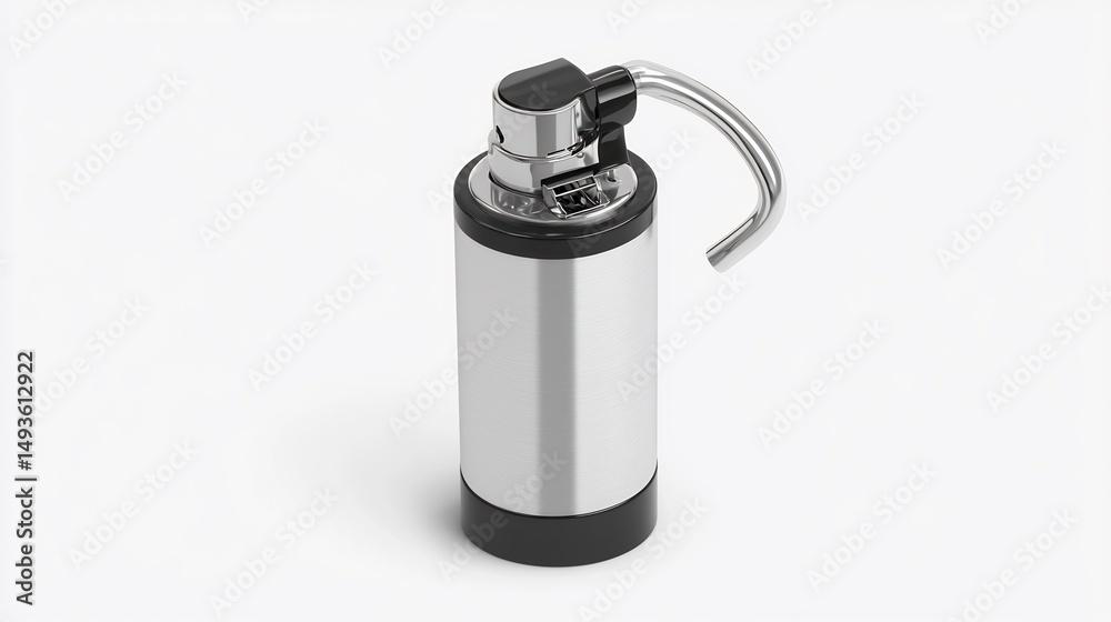 Isolated 3D render of candle lighter with flexible neck and ignition switch laid flat on white background Isolated 3D render of candle lighter with flexible neck and ignition switch laid flat on white background