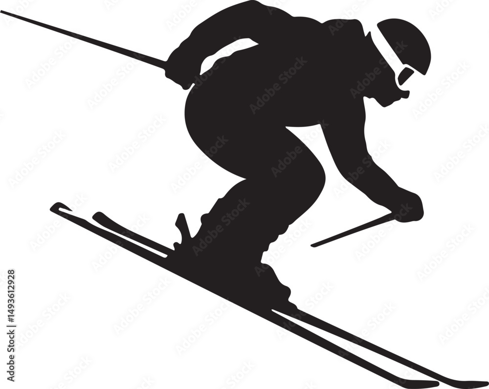 Fototapeta premium Alpine Skiing Silhouette
