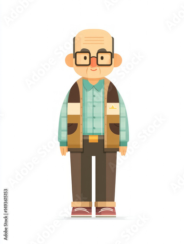 Senior Man Isolated