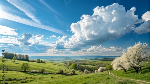 Rolling Green Hills, Blue S...