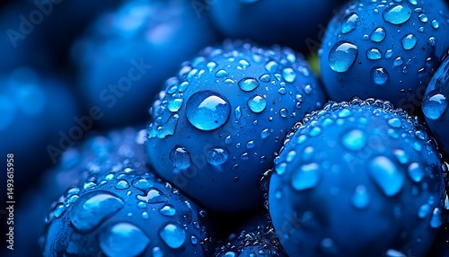 Close-up of Grapes with Water Drops