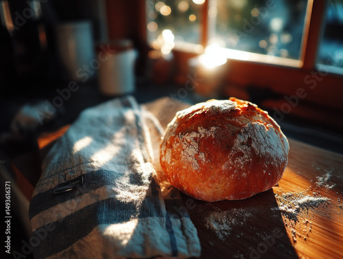 A simple loaf of bread sitt...