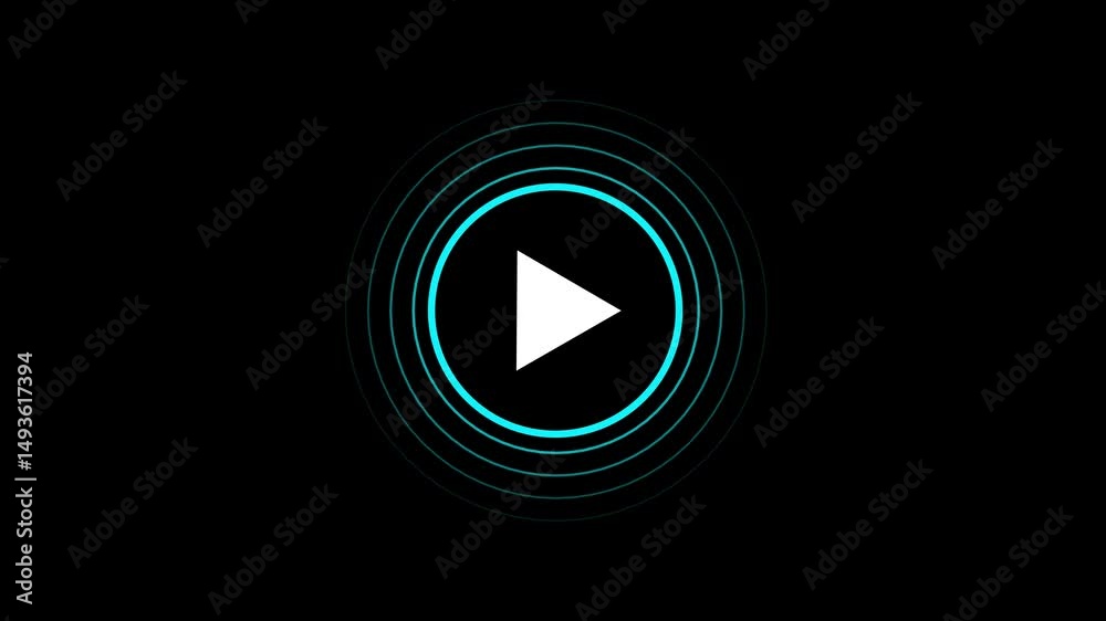YouTube Play Button Icon Animated Motion Graphic | Red Video Player Symbol with Click Animation for Streaming Platform, Social Media Content, and Video Marketing UI Design