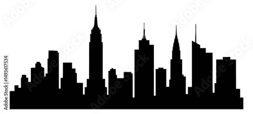 New york city skyline silhouette vector illustration