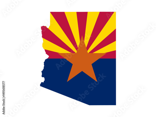Arizona state flag map