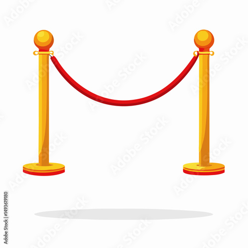 Red Rope and Gold Stanchions: VIP Entrance Barrier
