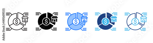 Market Share Icon Set With Multiple Style Collection 