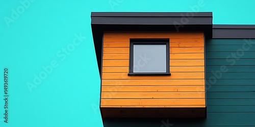 Modern house section with a window
