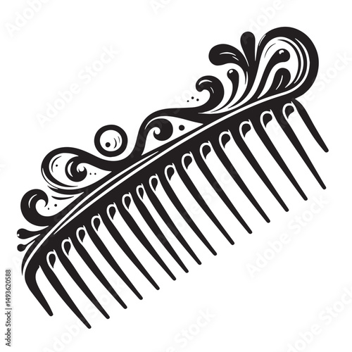Black Color Hairpin Silhouette Vector Illustration, Solid White Background. minimal vector design