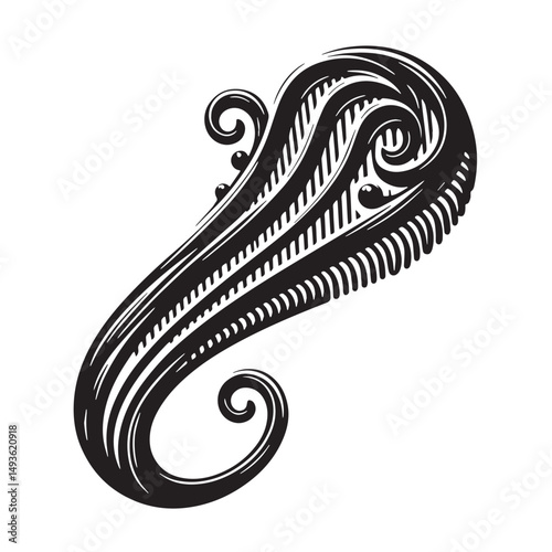 Black Color Hairpin Silhouette Vector Illustration, Solid White Background. minimal vector design