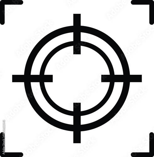 focus icon. Target icos . Bullseye, Focus, Crosshair, Reticle, Viewfinder.Sharpshooting Icon. crosshair icon on a white background