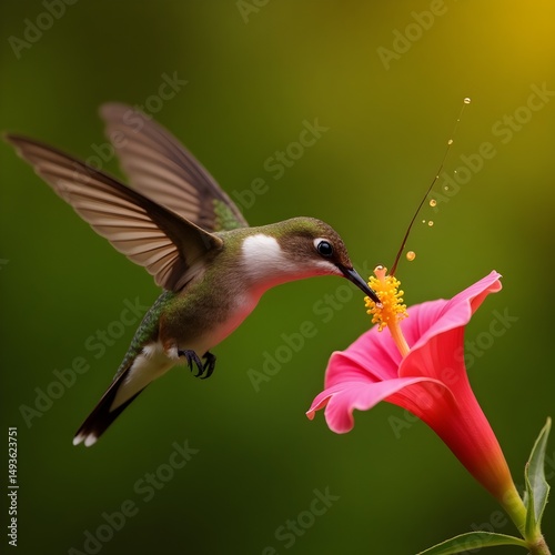 hummingbird and flower