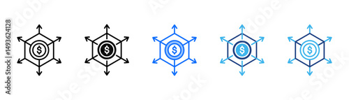 Scalability Icon Set With Multiple Style Collection 